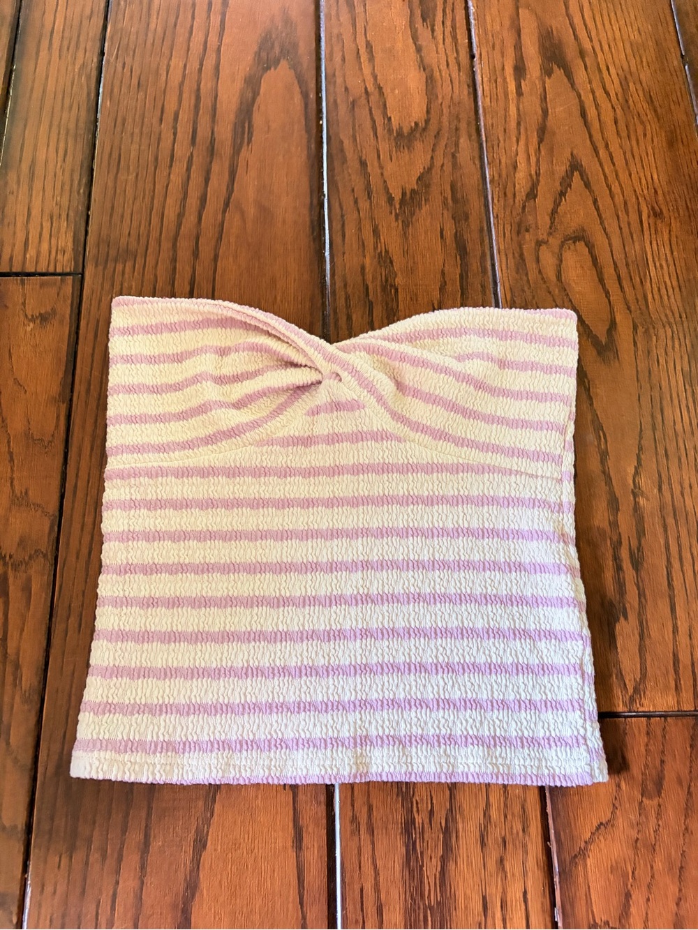 Target Pink and White Striped Tube Crop Top